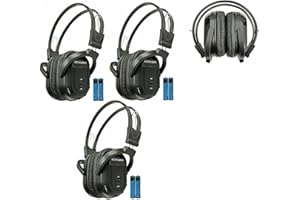 3 Pack of DVD Infrared IR Headphones for in Car Rear Entertainment Systems Folding with Dual Channel