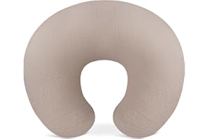 Wimist Nursing Pillow Covers, Muslin Nursing Cover for Breastfeeding Pillows, Comfortable for Baby Girls and Boys (Shadow)