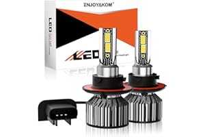 ENJOYAKOM Compatible for Ford F150 2004-2014 Light Bulbs, 24000LM 600% Brighter 9008/H13 Fog Bulbs Lights 6500K White 1:1 Size Replacement with Cooling Fan, Plug and Play, Pack of 2