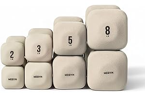 WeGym SafeGrip Square Dumbbells with Anti Slip Handles, Aesthetic Free Weights for Home Workouts, Stable Design Prevents Rolling during Floor Exercises - Set