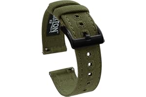 BARTON WATCH BANDS BARTON Canvas Quick Release Watch Band Straps - Choose Color & Width - 18mm, 19mm, 20mm, 21mm, 22mm, 23mm, or 24mm