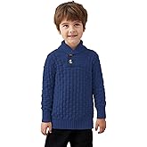 Arshiner Boys Crewneck Long Sleeve Textured Ribbed Edge Pullover Sweaters Button Up Knitted Sweater Tops