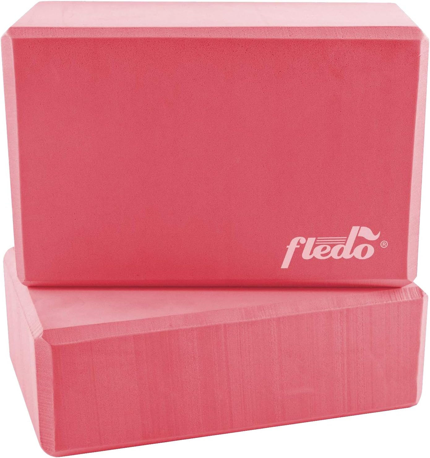 Fledo Yoga Blocks 2 Pack, Foam Yoga Brick, Featherweight and Comfy - Provides Stability and Balance - for Exercise, Pilates, Workout, Fitness & Gym