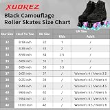XUDREZ Roller Skates High-Top Light Up Unisex 37 Black Camouflage view 2