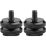 Camera Hot Shoe Mount to 1/4"-20 Tripod Screw Adapter Flash Shoe Mount for DSLR Camera Rig (Pack of 2)