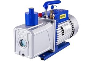 Bestauto Vacuum Pump 12CFM 1HP Vane Vacuum Pump Two Stage 3 x 10-1 Pa Ultimate HVAC Rotary Auto AC Refrigerant Vacuum Pump, for Automobile Reparation Vacuum Evacuation