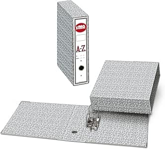 Archivador A-Z PRAXTON Gris Jaspeado, Folio 75 mm. + Caja.: Amazon.es: Oficina y papelería
