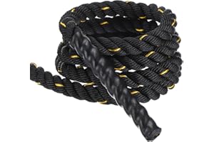 MECCANIXITY Battle Rope 10ft x 1 Inch Polyester Workout Rope Heavy Fitness Exercise Rope for Strength Training Home Gym Muscl