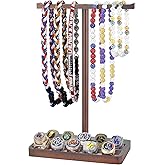 Mkono Wooden Baseball Drip Necklace Organizer Holder, Championship Ring Display Holder, Softball Ring Holder Baseball Gifts for Boy Team Player Men Home Bedroom Decor