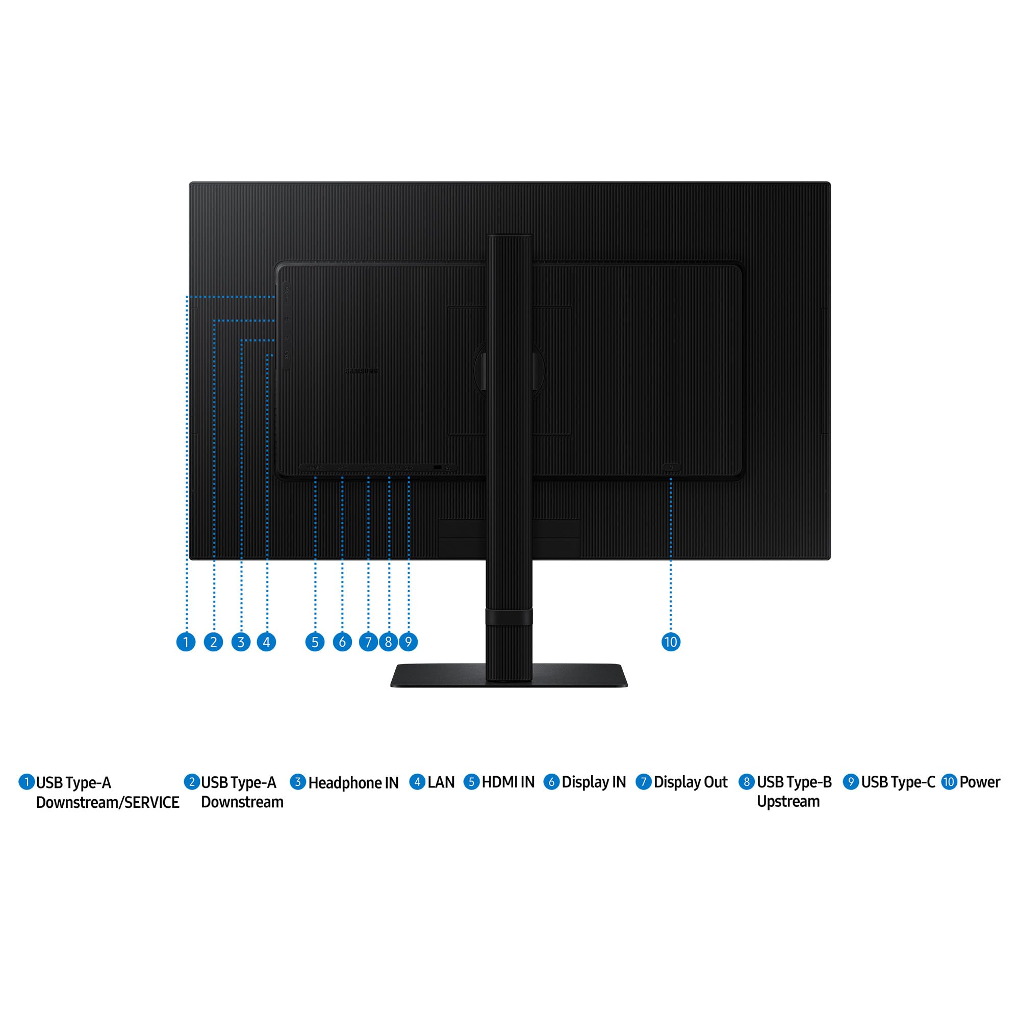 Samsung ViewFinity S60UD Monitor 27 Zoll, QHD/WQHD, 2.560 x 1.440, 100 Hz, HDR10, Eye Saver Mode, USB-C (90 W), Daisy Chain, Integrierter KVM-Switch, LS27D600UAUXEN 4