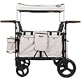 Keenz XC+ 2.0 - Luxury 4 Passenger Stroller Wagon for Kids | Foldable 4 Passenger Quad Seater with Adjustable Canopy | Cream