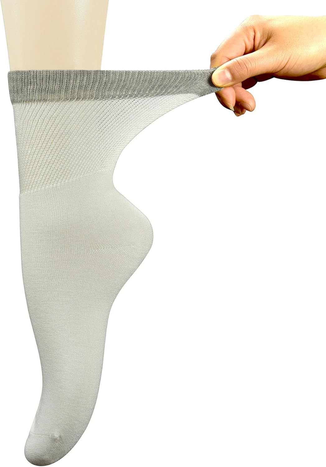Jorbasado Bamboo Women's Dress Diabetic Socks with Seamless Toe,5 Pairs Size 9-11 (White): Health & Personal Care