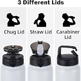 OLDLEY 1L Stainless Steel Water Bottle with 3 Lids Vacuum Insulated view 2