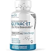Nature's Fusions NAC Ethyl Ester + Glycine - Extra Strength 375mg - NACET 1800mg - 20x More Bioavailable Than GlyNAC - N-acetylcysteine - Anti Aging Supplement, Boost Glutathione (60 Capsule)