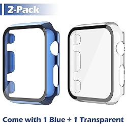 Misxi 2 Pack Hard PC Case with Tempered Glass