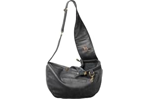 Noah & Paw Dog Sling Carrier for Small Dogs 5-18lb, Dog Sling for Small Dogs and Cats, Dog Carrier with Adjustable Padded Strap, Vegan Leather Lined with Fur, 3X Safety Features, Machine Washable