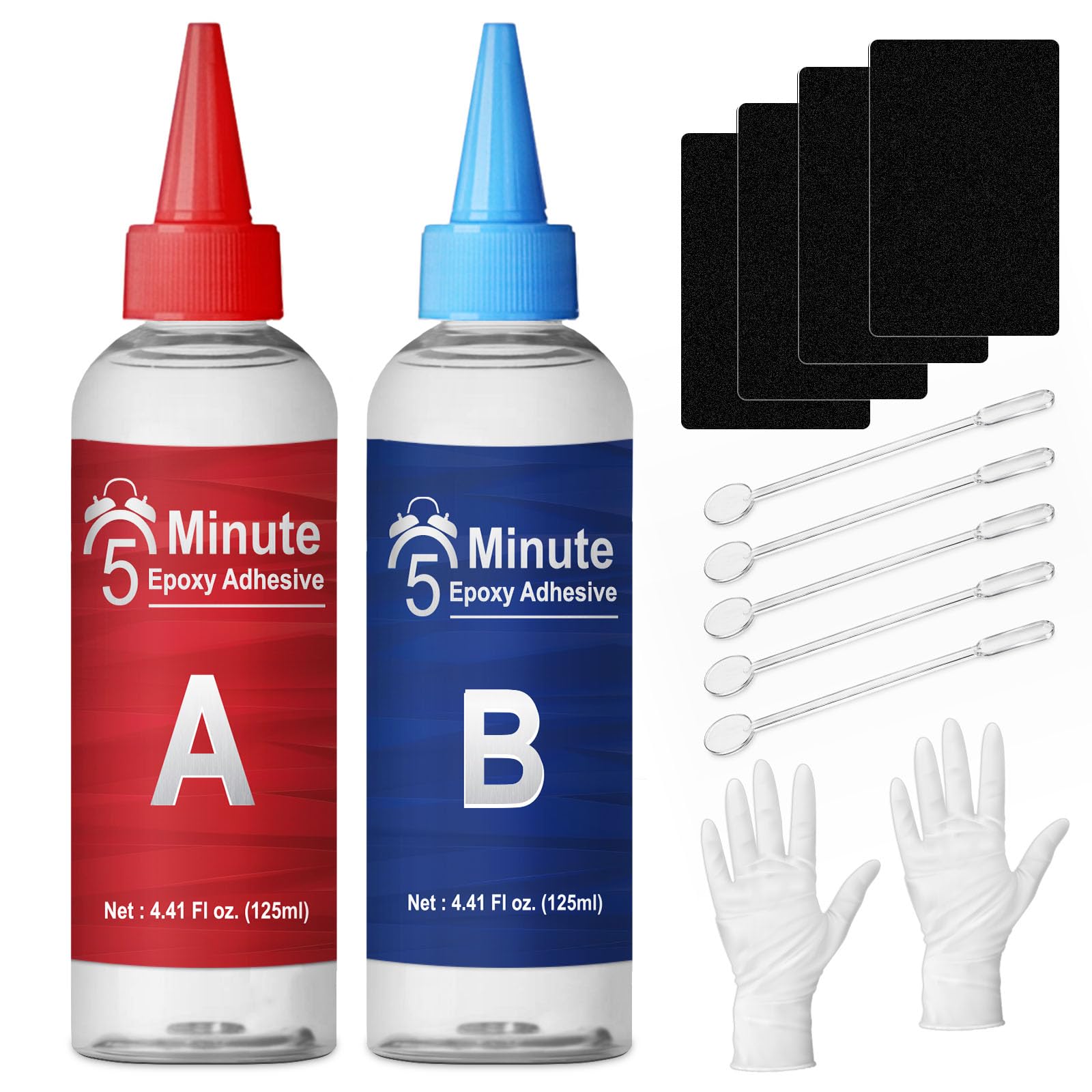 LAMXIN 250 ml 5 Minuten Epoxy Kleber, Klarer 2 Komponenten Epoxidharz Kleber mit Zubehör für Metall, Holz, Glas, Keramik und Kunststoff