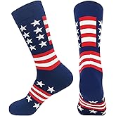 BUENWAZ American Flag Stars & Stripes Patriotic Socks for Men and Women