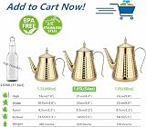 1.6L Stainless Steel Teapot with Infuser Gold Hammered Pour Spout view 5