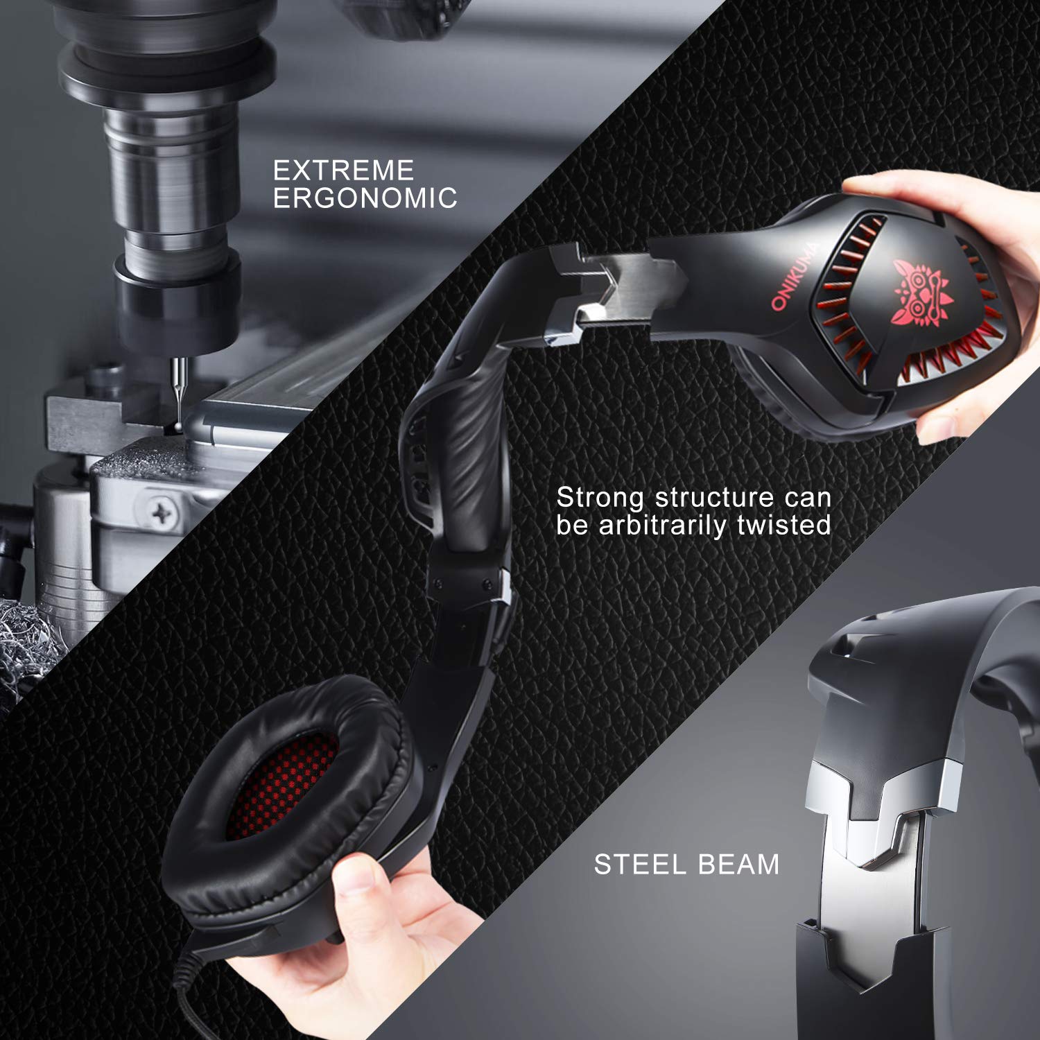 HOMVILLA Gaming Kopfhörer Computer PC Kopfhörer mit Mikrofon Stereo Sound zum PS4 Xbox One PC Geräuschunterdrückung Über dem Ohr Kopfhörer mit Mikrofon 3,5 mm Klinkenlautstärkeregler