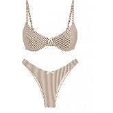 seamoly Vintage Gingham Bowknot Decor Tied Back Underwire Bikini Set