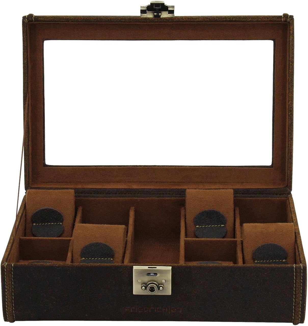 Friedrich 23 Unisex Brown Leather Watch Box for 8 Watches 27022 6, 8 Uhren - Image 4