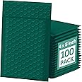 Famagic Bubble Mailers - 4x8 Inch 100pc Ultramarine Green Shipping Bags, Chic Packaging Bags For Small Business, Colored Padded Mailing Envelopes, Opaque Matte Self Seal Bubble Poly Mailers Bulk #000