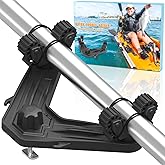 Huntury DoubleHeader Kayak Track Paddle Holder, Save Kayak Track Space, Kayak Paddle Clip, Kayak Track Mount Accessories, Kayak Oar/Fishing Net/Gaff Holder for Fishing, Kayak Fishing Accessories
