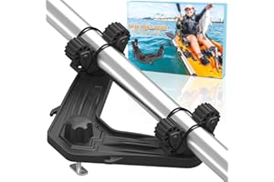 Huntury DoubleHeader Kayak Track Paddle Holder, Save Kayak Track Space, Kayak Paddle Clip, Kayak Track Mount Accessories, Kayak Oar/Fishing Net/Gaff Holder for Fishing, Kayak Fishing Accessories