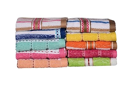 Casa Copenhagen-Basics Set of 10 Pcs Terry Wash Cloth Napkins -(Assorted Any 10 Pcs Wash Towels)