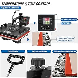 Topdeep Heat Press 15x15 Inch 8 in 1 Heat Press