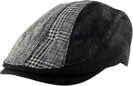 mens black wool flat cap