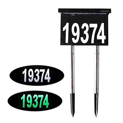 Buy Dual Use Solar House Numbers Light 2 Lighting Modes Black Aluminum Address Sign For House Or Yard 12 Led Light Up House Numbers At Night Waterproof Metal Plaque Stakes