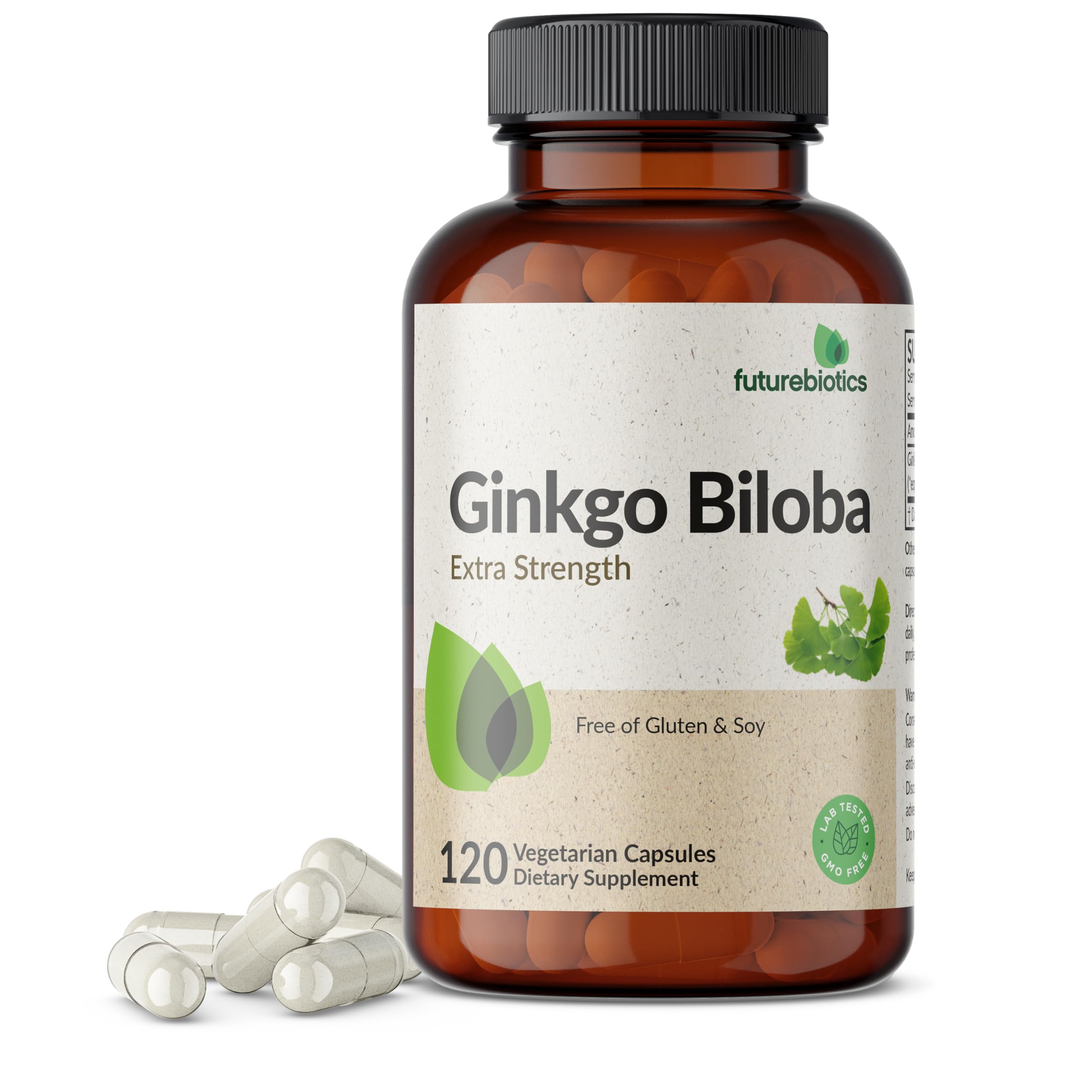 Futurebiotics Ginkgo Biloba Extra Strength Supports Brain Function & Memory Support, 120 Vegetarian Capsules