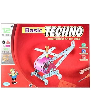 AdiChai Little Engineer Basic Techno Mechanical Kit for Child 12 Different Models 95 Pieces