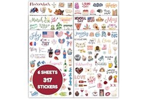 TriluckyDeco 2025 Happy Holiday Calendar Stickers for Planner Women Adults-Monthly Seasonal Agenda Scrapbook Bullet Junk Journal Craft Supplies,Vintage Aesthetic Journaling Scrap Book Embellishments