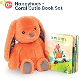 B. toys Coral Cutie Stuffed Bunny and Board Book Playset 12 Inch Plush view 3