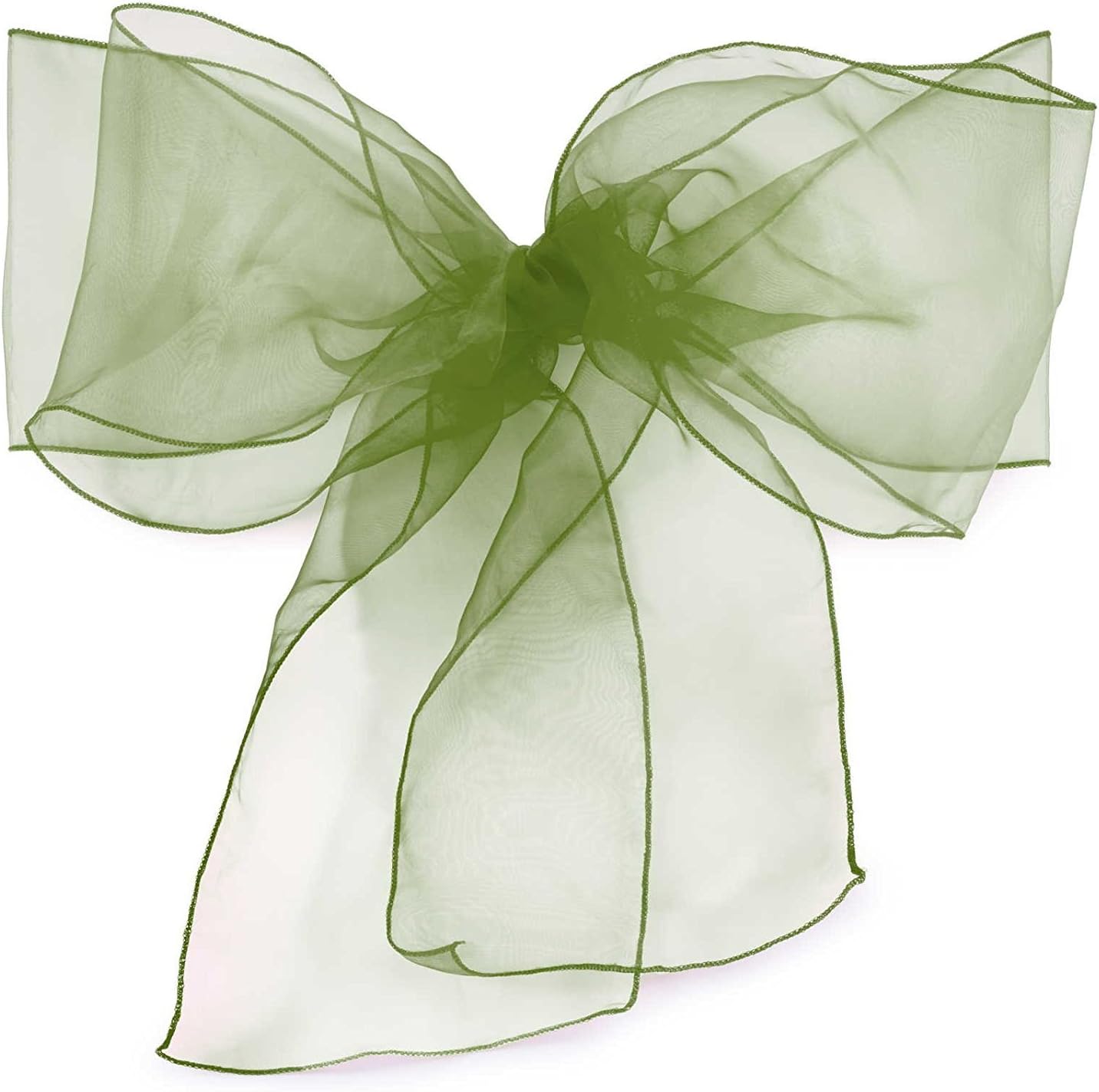 Elina Home Pack of 10 Organza Net Chair Cover Bow Sash Wedding Banquet Decor Coral (10, Bottle Green)