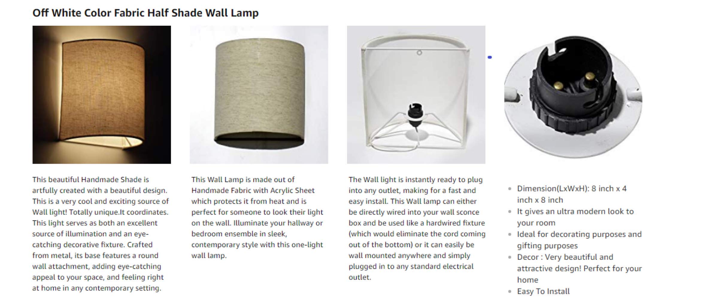 Craftter Elegant Half Shade Wall Lamp Fi Buy Online In Kuwait At Desertcart