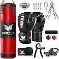 Mesetast Punching Bag for Adults, 4ft Heavy Boxing Bag Set with 12 OZ Gloves for MMA Karate Kickboxing Boxing - Unfilled
