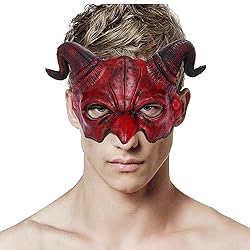 Alodidae Devil Demon Mask Half Face Scary Horn