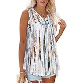 Womens Tank Tops Sleeveless Summer V Neck T Shirts Casual Loose Fit Tunic Blouses