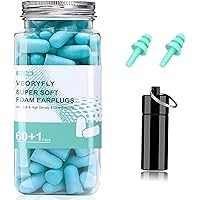 Foam Ear Plugs for Sleeping, 61 Pairs 29~38dB Highest SNR, Ultra Soft Foam Ear plugs for Woman, Reusable Ear Plugs for Noise 