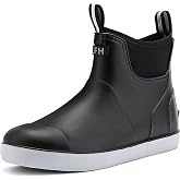 CKWLXQY Men's Deck Boots, Waterproof Non-Slip Ankle Rain Boots for Fishing | Waterproof rubber ankle boots with non-slip traction for fishing, gardening, farming, boating and wet outdoor work.