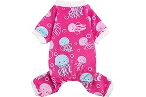 KOSIYI Dog Pajamas Small Sized Dog - Dog Clothes for Small Dogs Girl Boy - Lightweight Velvet Pet Pjs - Fleece Dog Onesie - Winter Spring Puppy Jumpsuit, Jammies, Dog Outfit Apparel, XXS, Red