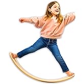 Wooden Balance Board - 37 inch Finger Safe Wobble Board for Toddlers, Wooden Balance Board for Kids