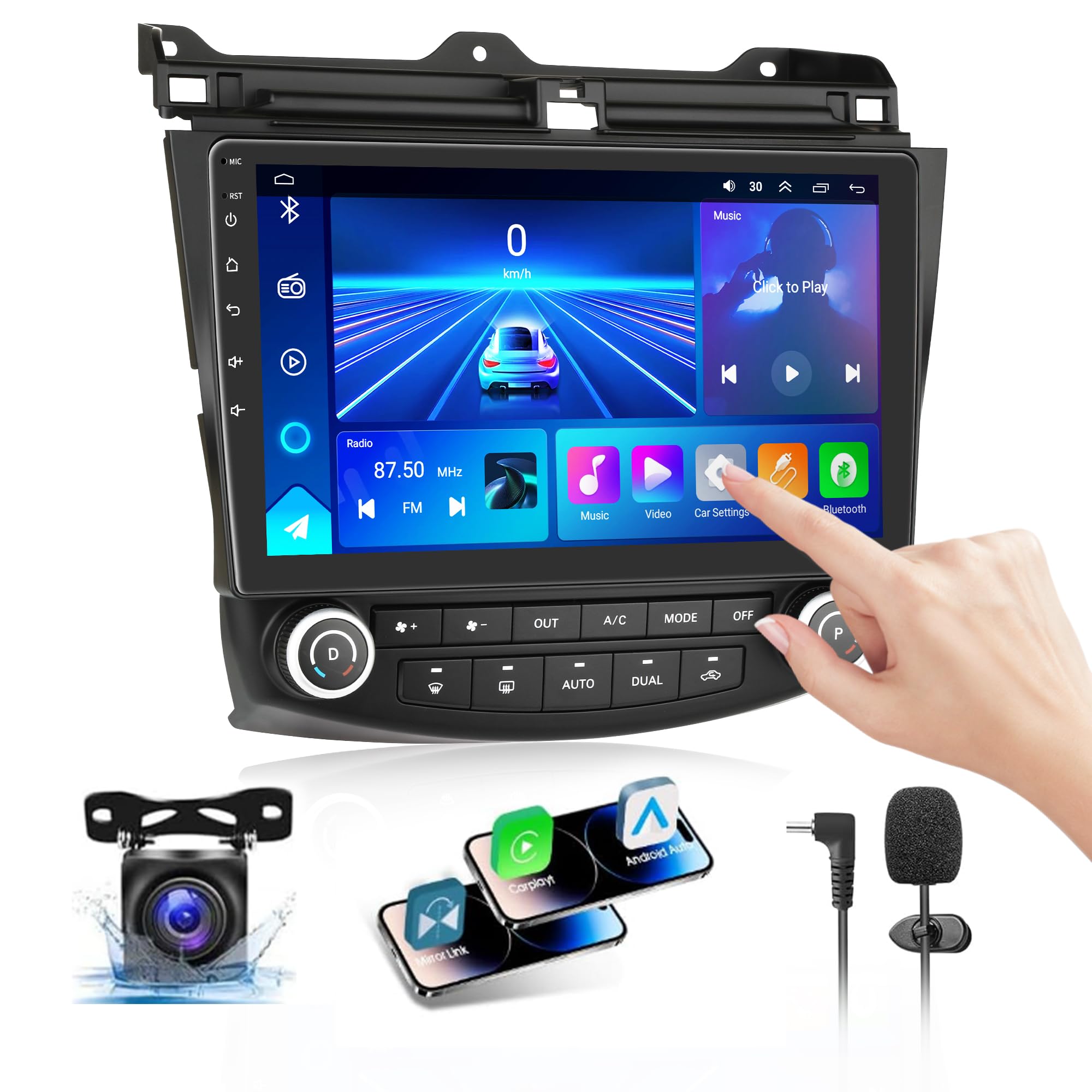 Photo 1 of ?4G+64GB? Car Radio Stereo for Honda Accord 7th 2003-2007,Android 13 Wireless Carplay&Android Auto with 10.1" IPS Touch Screen Radio Support Real-Time GPS/Voice Control/WiFi/AHD Back-up Camera/SWC/FM