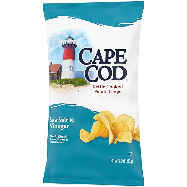 CAPE COD SEA SALT & VINEGAR CHIPS, 7.5 OZ BAG