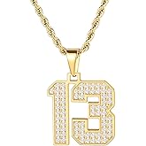 MIMITLTY Bling Number necklace for mens,Athletes Stainless Steel Personalized Jersey Number Pendant Chain for Womens Baseball/Basketball/Sport Team Inspiration Jewelry with Gift Box