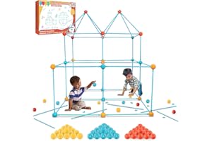 Bzseed Fort Building Kit for Kid DIY Play Tent STEM Construction Toys Fort Builder for Kids Indoor Outdoor Play Creative Gift for 4 5 6 7 8 9 10 11 12 Year Old Boy Girl Christmas Birthday Gift 140Pcs